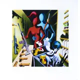 Mark Kostabi, Los Angeles 1960 / Senza titolo, 2019, screenprint a colori on paper