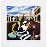 Mark Kostabi, Los Angeles 1960 / Senza titolo, 2019, screenprint a colori on paper