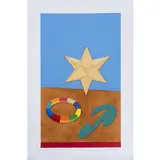 Lucio Del Pezzo, Napoli 1933 / Senza titolo, screenprint a colori and collage on paper