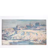 Kherson, 1884 - Kiev, 1974 / Inverno, veduta di un fabbrica / Firmato in basso a destra by Aleksey Alekseevich Shovkunenko, oil on cardboard, offered Apr 2021