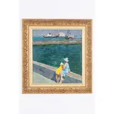 Konstantin Lomykin, Glukhov, 1924 - Odessa, 1993 / Sul molo / Firmato K M Lomykin in basso a destra, oil on canvas