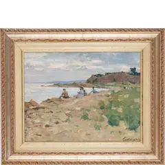 Konstantin Lomykin, Glukhov, 1924 - Odessa, 1993 / Odessa, la riva del fiume / Firmato Lomykin in basso a destra, oil on cardboard