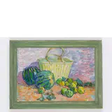 Vasiliy Dmitrievich Chegodar, Chervonyy Yar, 1918 - Kiev, 1989 / Natura morta con cesto e angurie, oil on cardboard