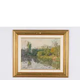 Sergey Alekseevich Grigoryev, Lugansk, 1910 - Kiev, 1988 / Bambini al fiume / Firmato S A Grigoryev e datato 86 in basso a sinistra, oil on canvas