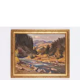 Kobyletska Poliana, 1891 - Uzhgorod, 1975 / Paesaggio dei Carpazi con contadini / Firmato Bokshay in basso a sinistra by Josif Josifovich Bokshay, oil on canvas, offered Apr 2021