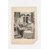 Valentin Gavrilovich Litvinenko, Kremenchug, 1908 - Kiev, 1979 / Madre e figlia in cucina, mixed media on paper