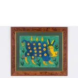Bolotnya, 1908 - 1997 / Rinoceronte / Monogramma in basso a destra by Maria Avksentievna Primachenko, tempera on paper, offered Apr 2021