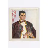 Vadim Ivanovich Odaynik, Odessa, 1925 - Kiev, 1984 / Ritratto di giovane in abiti tradizionali / Firmato Odaynik in basso a destra