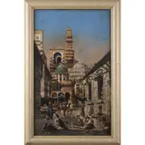 Robert Alott, Graz, 1850 - Vienna, 1910 / Scena di mercato orientale / Firmato R Alott in basso a destra, oil on canvas