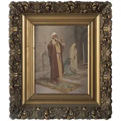 Nicola Forcella, 1850 / Arabo che fuma / Arabi in preghiera / Firmato N Forcella in basso a destra, oil on panel