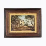 Roma, 1819 - 1904 / Paesaggio con chiesa by Giovanni Battista Camuccini, oil on paper, offered Jun 2021