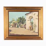Ilio Giannaccini, Roma 1897 - 1968 / Scorcio con arco / Firmato Ilio Giannaccini e datato 1942 in basso a destra, oil on panel