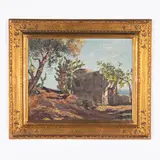 Ilio Giannaccini, Roma 1897 - 1968 / Veduta marina con casolare / Firmato Ilio Giannaccini e datato 1942 in basso a destra, oil on panel