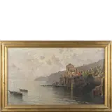 Nicolas De Corsi, Odessa, 1882 - Napoli, 1956 / Veduta costiera / Firmato De Corsi e datato in basso a sinistra 1920, oil on canvas