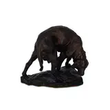 Ernesto Bazzaro, Milano, 1859 - Miazzina, 1937 / Ritratto di cane / Firmato Bazzaro e datato 1920 sulla base, bronze