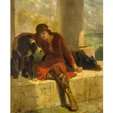Nantes 1821 - Parigi 1896 / Fanciulla con cane / Firmato EV Luminais in basso a sinistra by Évariste-Vital Luminais, oil on canvas, offered Jun 2021