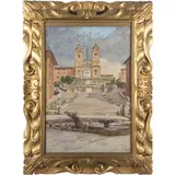 Palermo 1855 - Roma 1926 / Veduta di Piazza di Spagna / Firmato E Ximenes in basso a destra by Ettore Ximenes, watercolour on paper, offered Jun 2021