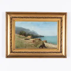 Carlo Jotti, Milano 1826 - 1905 / Veduta del lago Maggiore / Firmato C Iotti in basso a sinistra, oil on cardboard