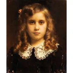 Adolphe Piot, Parigi, 1850 - 1909 / Ritratto di bambina / Firmato A Piot in basso a destra, datato sul telaio ottobre 1907, oil on canvas