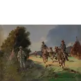 Livorno, 1898 - Valdana di Portoferraio, 1981 / Butteri / Firmato C Domenici in basso a destra by Carlo Domenici, oil on canvas, offered Jun 2021