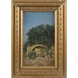 Alceste Campriani, Terni, 1848 - Lucca, 1933 / Paesaggio con fontana / Firmato A Campriani in basso a sinistra