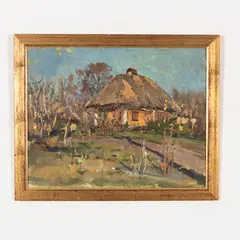 Novgorod, 1924 - 1994 / Casa di campagna by Anatoly Leonidovich Nasedkin, oil on cardboard, offered Jul 2021