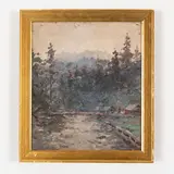 Nosivka, 1911 - Kiev, 1997 / Nei Carpazi / Firmato S Shishko e datato 46 in basso a sinistra by Sergiy Fedorovich Shishko, oil on cardboard, offered Jul 2021