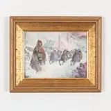 Kalavtsi, 1890 - 1984 / La liberazione di Kiev / Firmato F Konovalyuk in basso a destra by Fedir Zotikovich Konovalyuk, oil on cardboard, offered Jul 2021