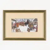Smolensk, 1917 - Kiev, 2005 / Il mercato by Tetyana Nylivna Yablonska, tempera on paper, offered Jul 2021
