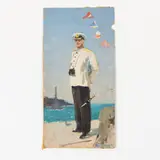 Zhitomyr, 1914 - 1984 / Il capitano / Firmato Koshtelanchuk e datato 47 in basso a destra by Leonty Pylypovich Koshtelanchuk, oil on cardboard, offered Jul 2021