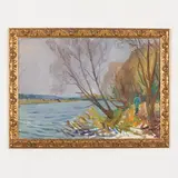 Kharki, 1908 - Kiev, 1985 / Sul Dnepr / Monogramma in basso a destra by Georgy Stepanovich Melikhov, oil on cardboard, offered Jul 2021