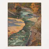 Vladimir Ivanovich Kharcenko, 1917 / Al fiume / Firmato V Kharcenko in basso a sinistra, oil on canvas