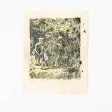 Kremenchug, 1908 - Kiev, 1979 / Giochi di bimbi nel bosco by Valentin Gavrilovich Litvinenko, watercolour and inchiostro on paper, offered Jul 2021