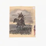 Valentin Gavrilovich Litvinenko, Kremenchug, 1908 - Kiev, 1979 / Musicista a cavallo / Firmato e datato 40 in basso a destra, mixed media