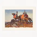 Viktor Poltavets, Pologi, 1925 - Kiev, 2003 / I guerrieri, oil on cardboard
