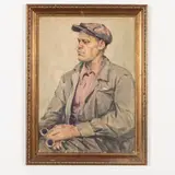Kherson, 1884 - Kiev, 1974 / Ritratto di operaio / Firmato A Shovkunenko in basso a destra by Olexa Oleksievich Shovkunenko, watercolour on paper, offered Jul 2021