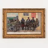 Olexandr Grigorovich Maksimenko, Vilkhovatka, 1916 - Kiev, 2011 / Il pensiero del contadino / Firmato O Maksimenko e datato 60 in basso a destra, oil on cardboard