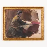1905 - 1968 / Uomo alla scrivania by Vladimir Nikolaevich Kostesky, oil on cardboard, offered Jul 2021