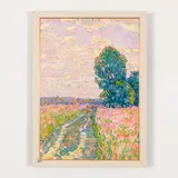 Vasyl Dmitrovich Chegodar, Chervonyy Yar, 1918 - Kiev, 1989 / La strada oltre il villaggio di Belohorodka, oil on cardboard