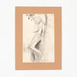 Viktor Zaretsky, Belopolye, 1925 - Kiev, 1990 / Figura accanto all'albero / Firmato V Zaretsky in basso a destra, pencil on paper