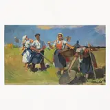Sighet, 1912 - 1983 / Contadini nei campi by Gavriil Martynovich Gluk, oil on canvas, offered Jul 2021
