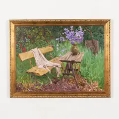 Kapkany, 1925 - 2018 / Angolo di giardino by Petro Kuzmich Stolyarenko, oil on canvas, offered Jul 2021