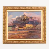 Kobyletska Poliana, 1891 - Uzhgorod, 1975 / Il castello di Uzgorod / Firmato Bokshay e datato 966 in basso a destra by Joseph Josephovich Bokshay, oil on canvas, offered Jul 2021