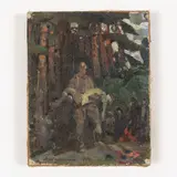 Zemlyanye Khutory, 1926 - Kiev, 2003 / Il sacrificio / Firmato V Shatalin e datato 1975 in basso a sinistra by Victor Vasilievich Shatalin, oil on canvas, offered Jul 2021