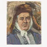 Olexandr Grigorovich Maksimenko, Vilkhovatka, 1916 - Kiev, 2011 / Autoritratto / Tracce di firma, oil on cardboard