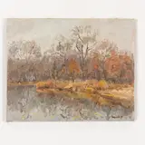 Lugansk, 1910 - 1988 / Autunno sul fiume / Firmato S A Grigoriev e datato 86 in basso a destra by Sergiy Oleksiyovych Grygoriev, oil on canvas, offered Jul 2021