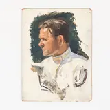 Kharki, 1908 - Kiev, 1985 / Ritratto di uomo in divisa by Georgy Stepanovich Melikhov, oil on cardboard, offered Jul 2021