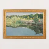 Kherson, 1884 - Kiev, 1974 / Il lago nel bosco / Firmato A Shovkunenko in basso a destra by Olexa Oleksievich Shovkunenko, oil on canvas, offered Jul 2021
