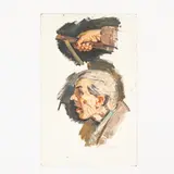 Oleksandr Mykhailovich Lopukhov, Gorodnya 1925 - Kiev, 2009 / Studio di figura maschile / Firmato A Lopukhov e datato 57 in basso a destra