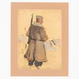 Nosivka, 1911 - Kiev, 1997 / Soldato by Sergiy Fedorovich Shishko, oil on paper, offered Jul 2021